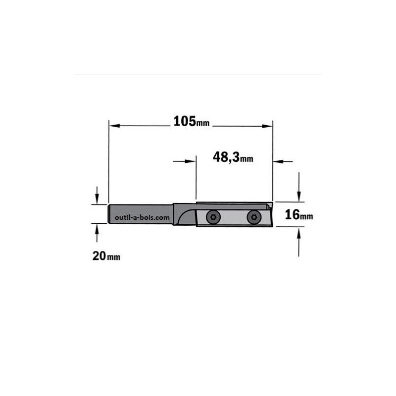 Fraise à Défoncer CMT à Plaquettes Diamètre 16 mm Hauteur 48 3 mm