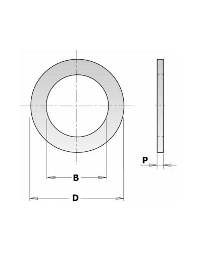 Bague de réduction pour lames de scie - 30 x 15 mm - épaisseur 1,4mm