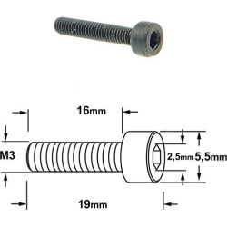 VIS M3 X 16 X 19