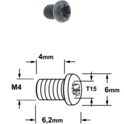 VIS TORX T15 - M4 X 4 X 6.2...