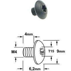 VIS TORX T15 - M4 X 4 X 6.2...